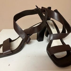 Brown heels leather 6 1/2